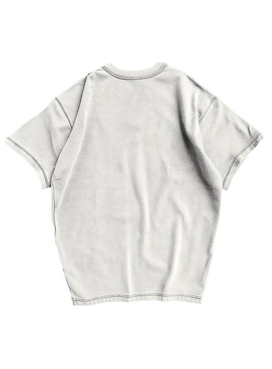 White oversized Tee  for men and women – Blood gothic aesthetic sweatpants with unholy tribal graphics, grunge text patches, hidden scars and dark poetry – edgy unisex lower for Indian Gen best tee for fashion men fashion trend viral fashion tshirt