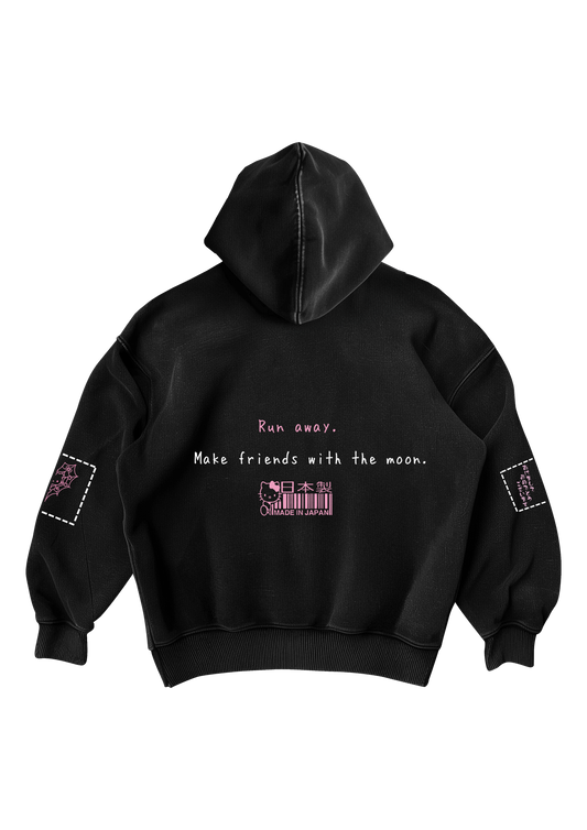 HELLO KITTY - BLACK OVERSIZED HOODIE