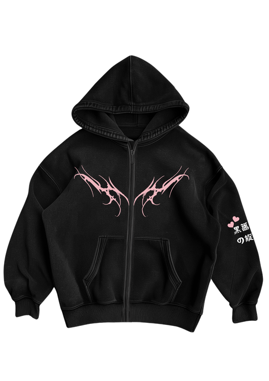 MY MELODY - BLACK ZIP UP HOODIE
