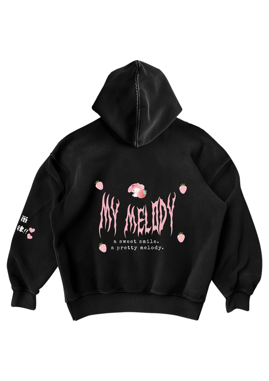 MY MELODY - BLACK ZIP UP HOODIE