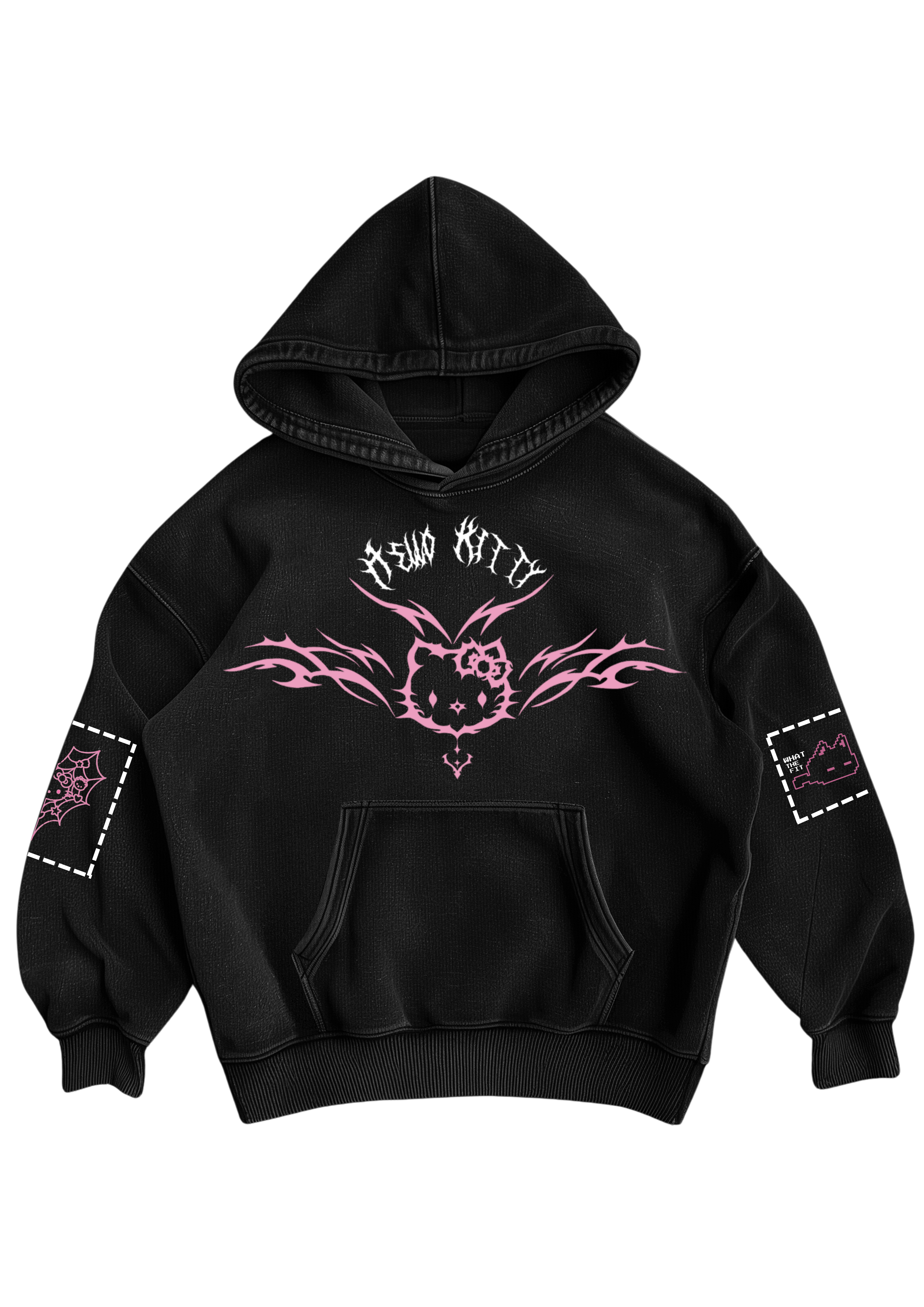 たくぴょん helloketty HELLO KITTY - BLACK OVERSIZED HOODIE – What the fit