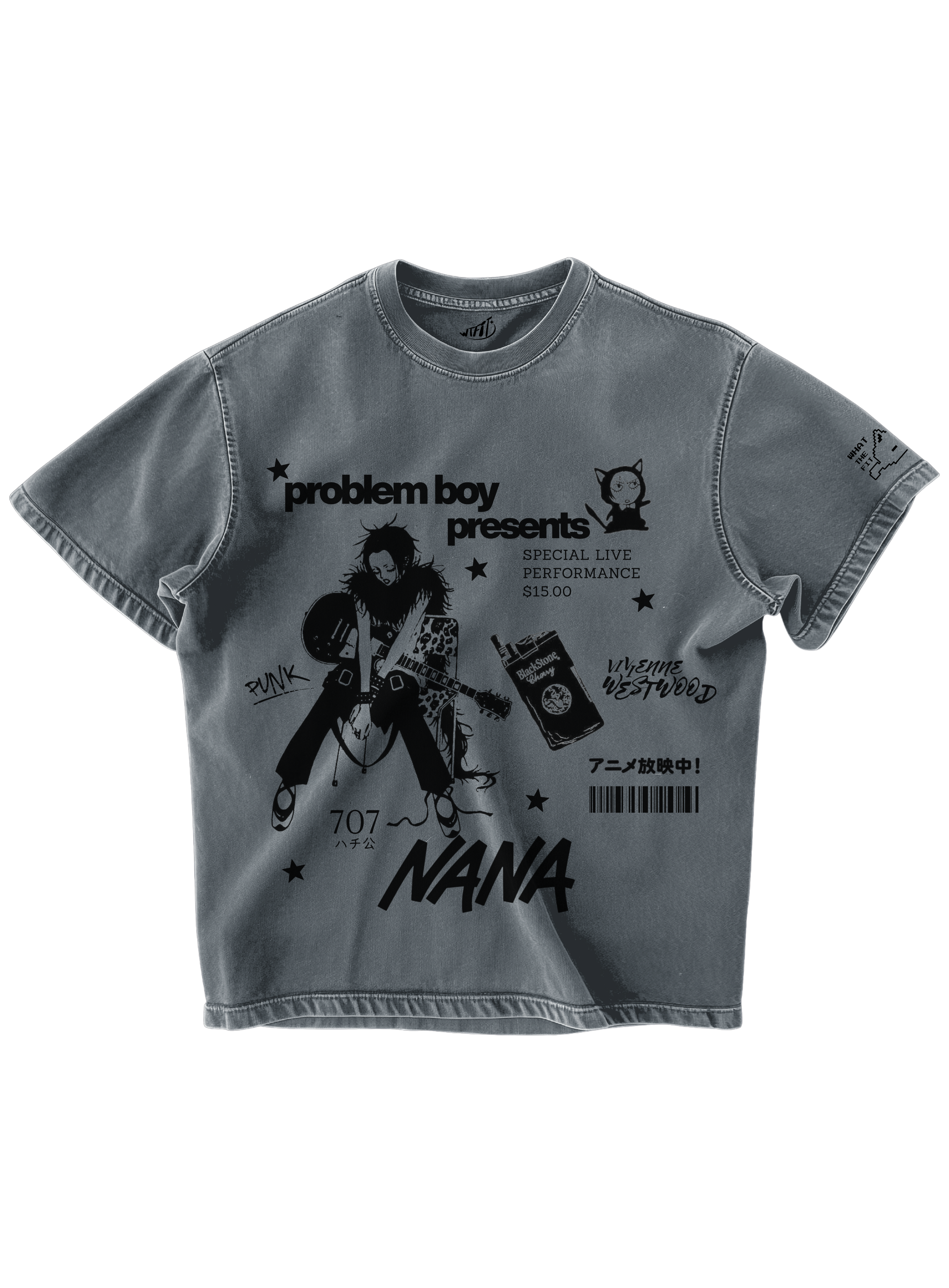 NANA♡ NANA OSAKI - GREY OVERSIZE TEE – What the fit