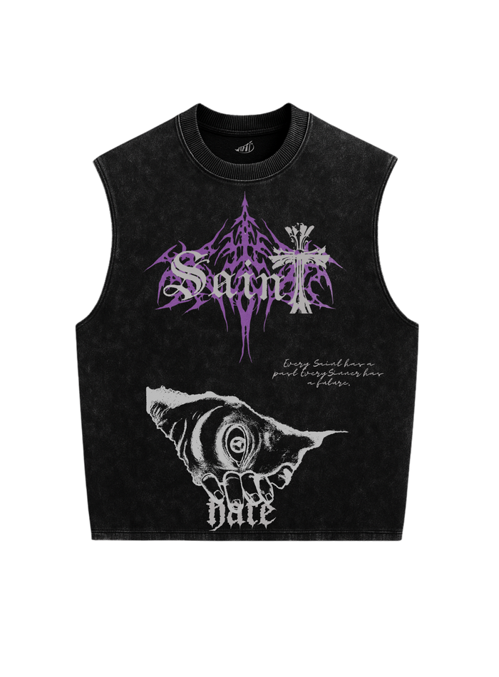 SAINT'S HATE - ACID WASH BOXY VEST