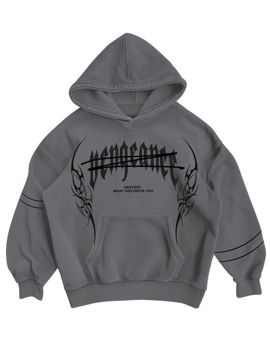 VENGEANCE - GREY OVERSIZED HOODIE