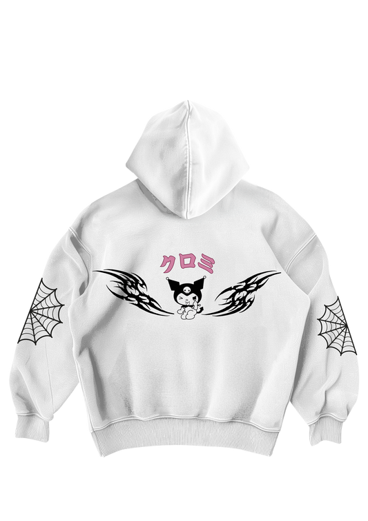 KUROMI - WHITE OVERSIZED HOODIE