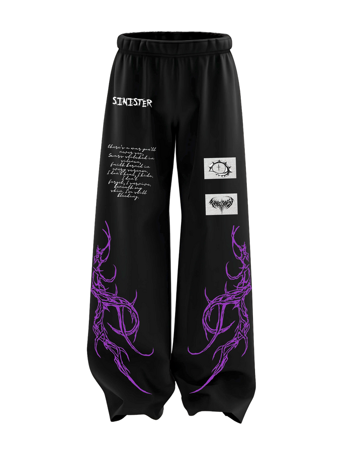 SINISTER CODE -PATCHWORK UNISEX SWEATPANTS