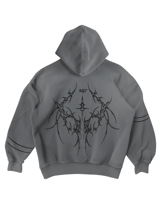 VENGEANCE - GREY OVERSIZED HOODIE