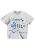 WAVE TO EARTH - WHITE OVERSIZE TEE
