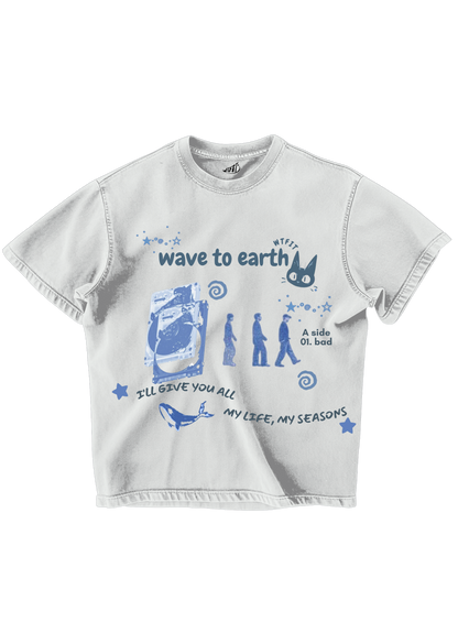 WAVE TO EARTH - WHITE OVERSIZE TEE