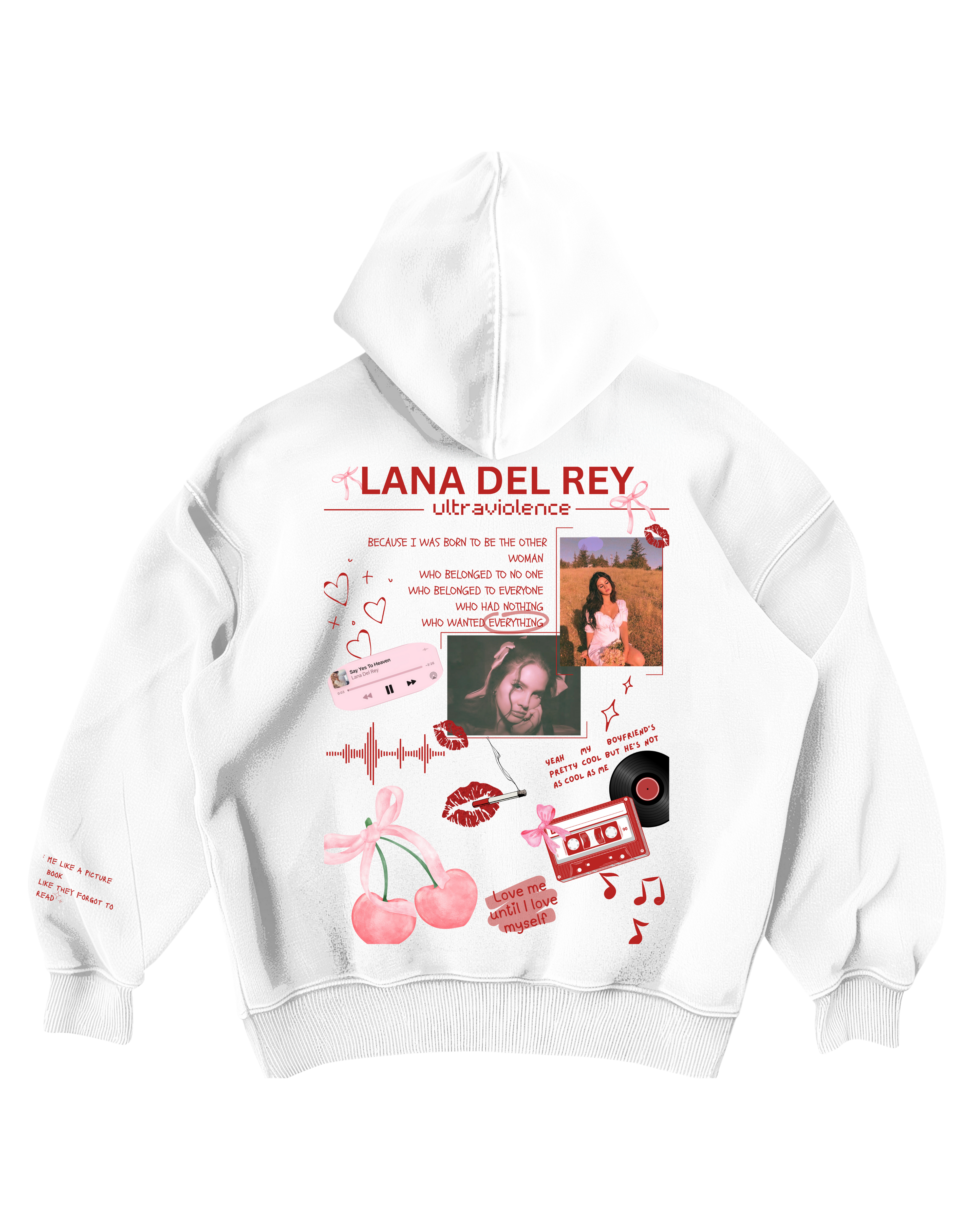 ULTRAVIOLENCE LDR - WHITE OVERSIZED HOODIE