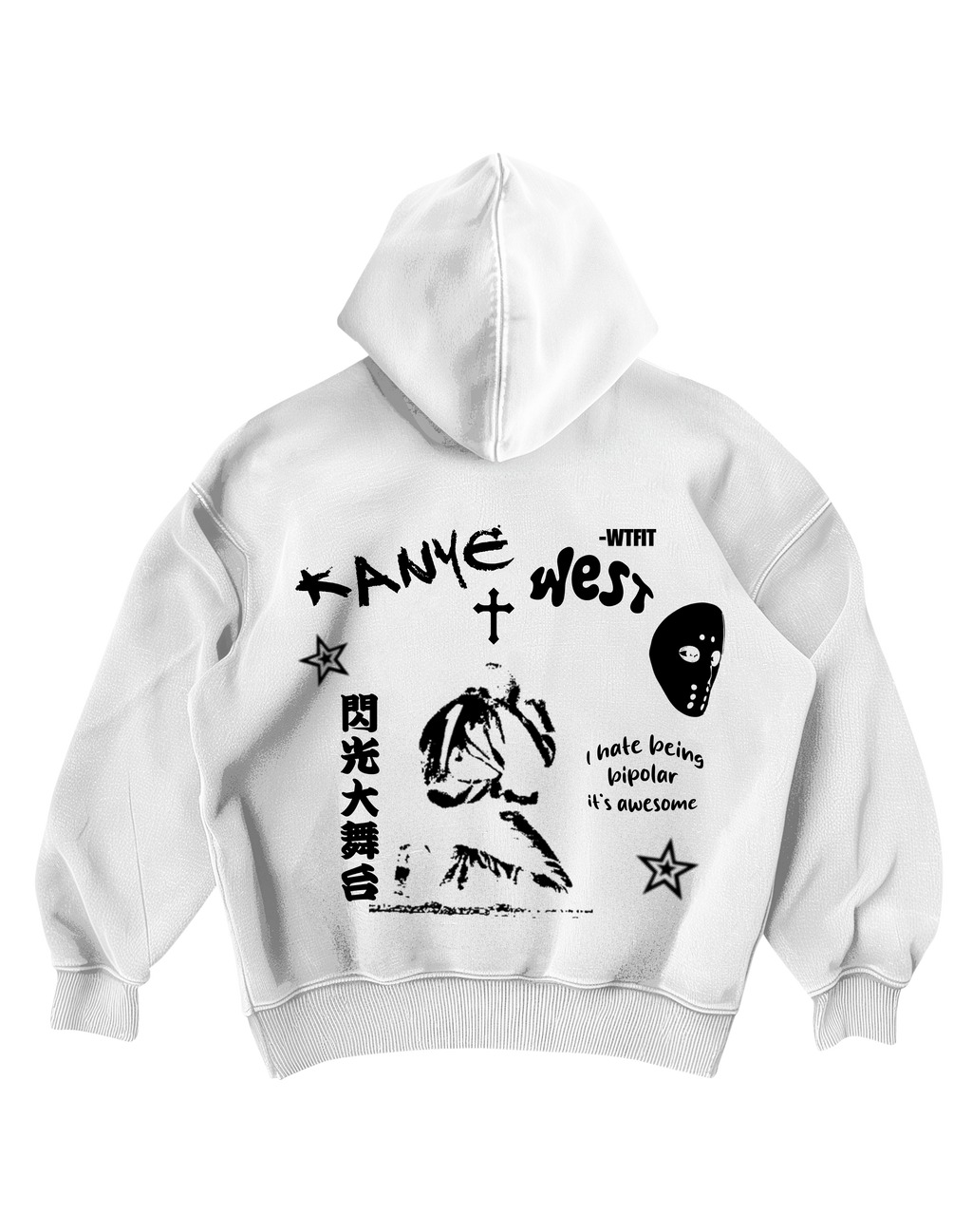KANYE WEST - WHITE OVERSIZED HOODIE