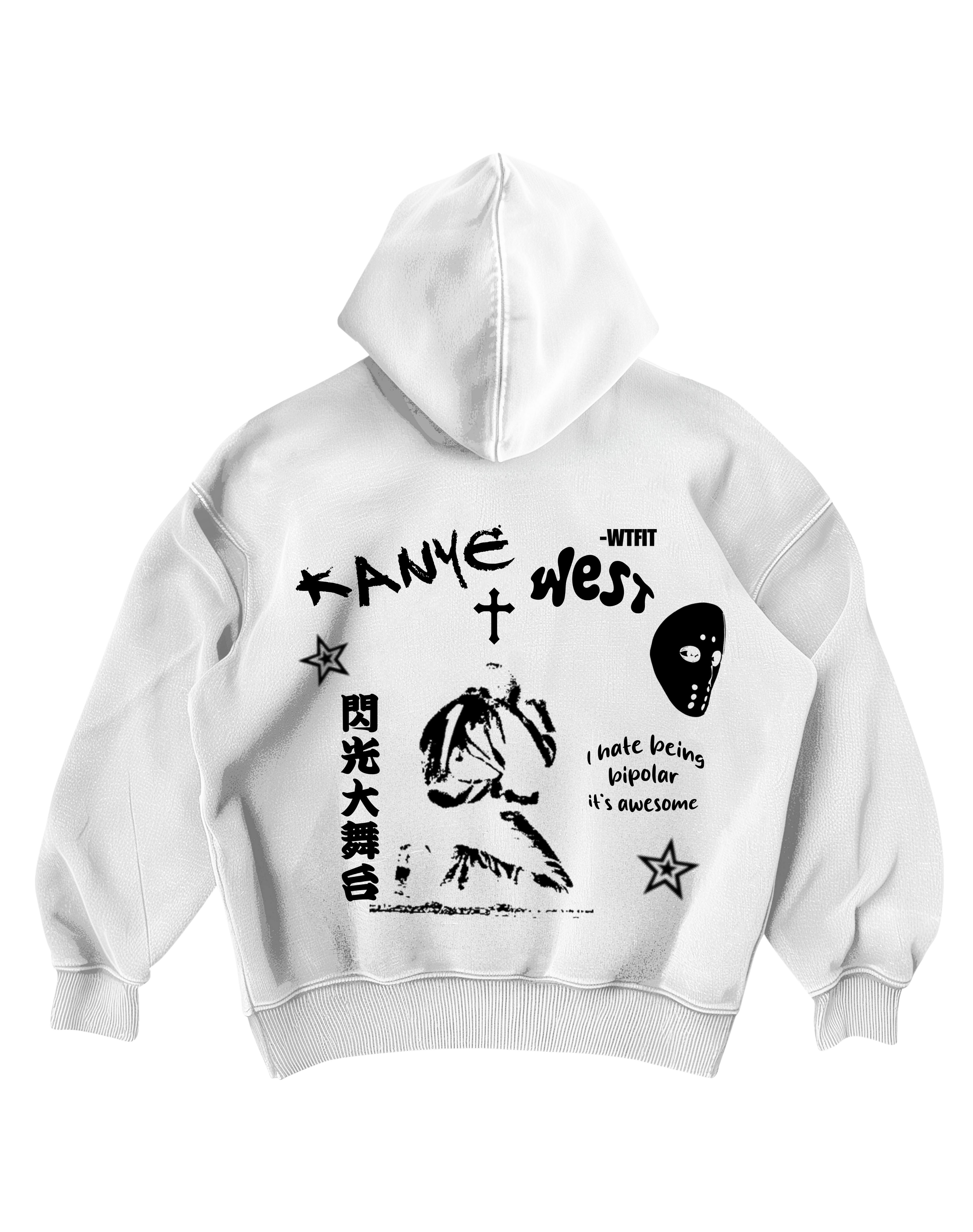 KANYE WEST - WHITE OVERSIZED HOODIE