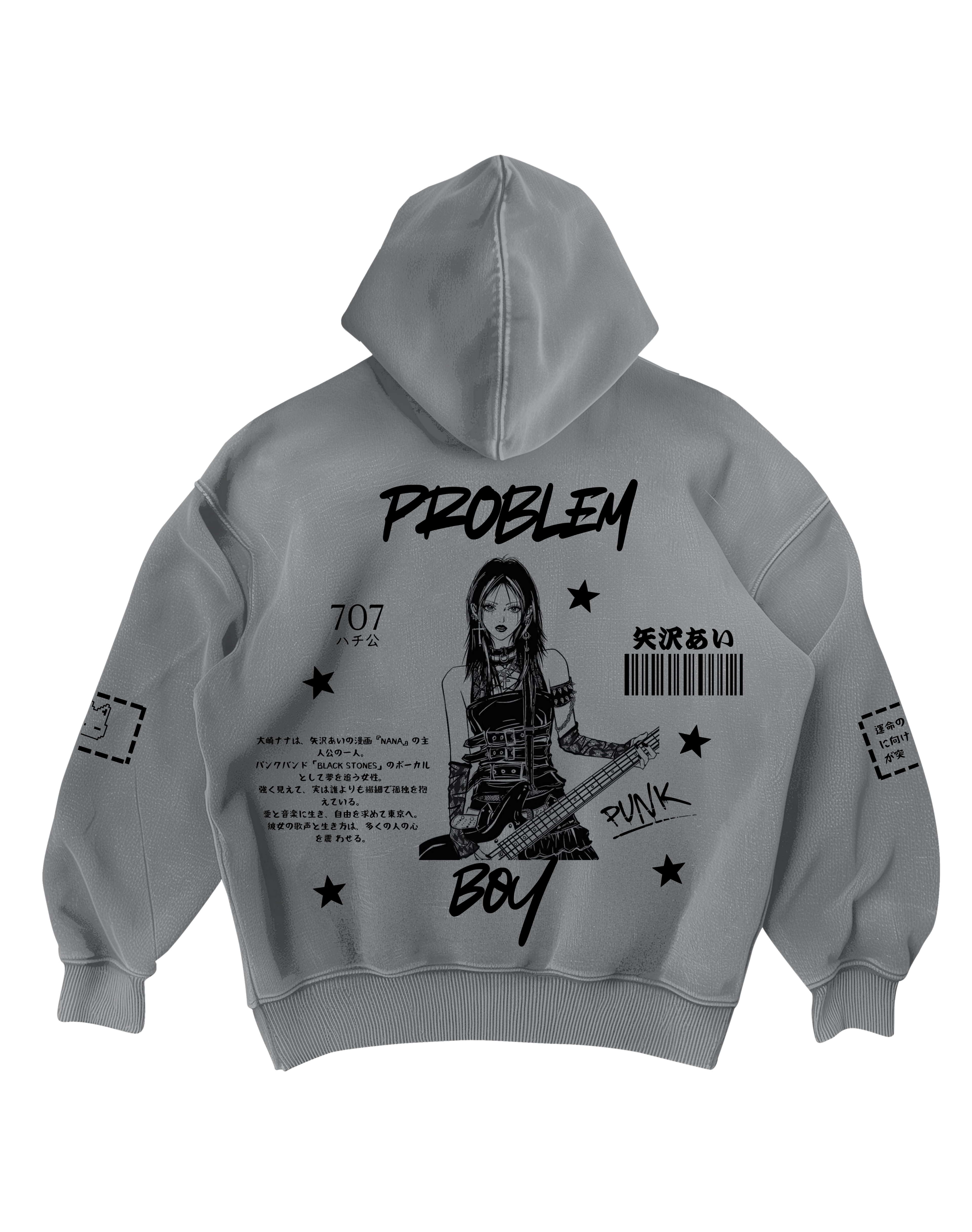 NANA OSAKI - GREY OVERSIZED HOODIE