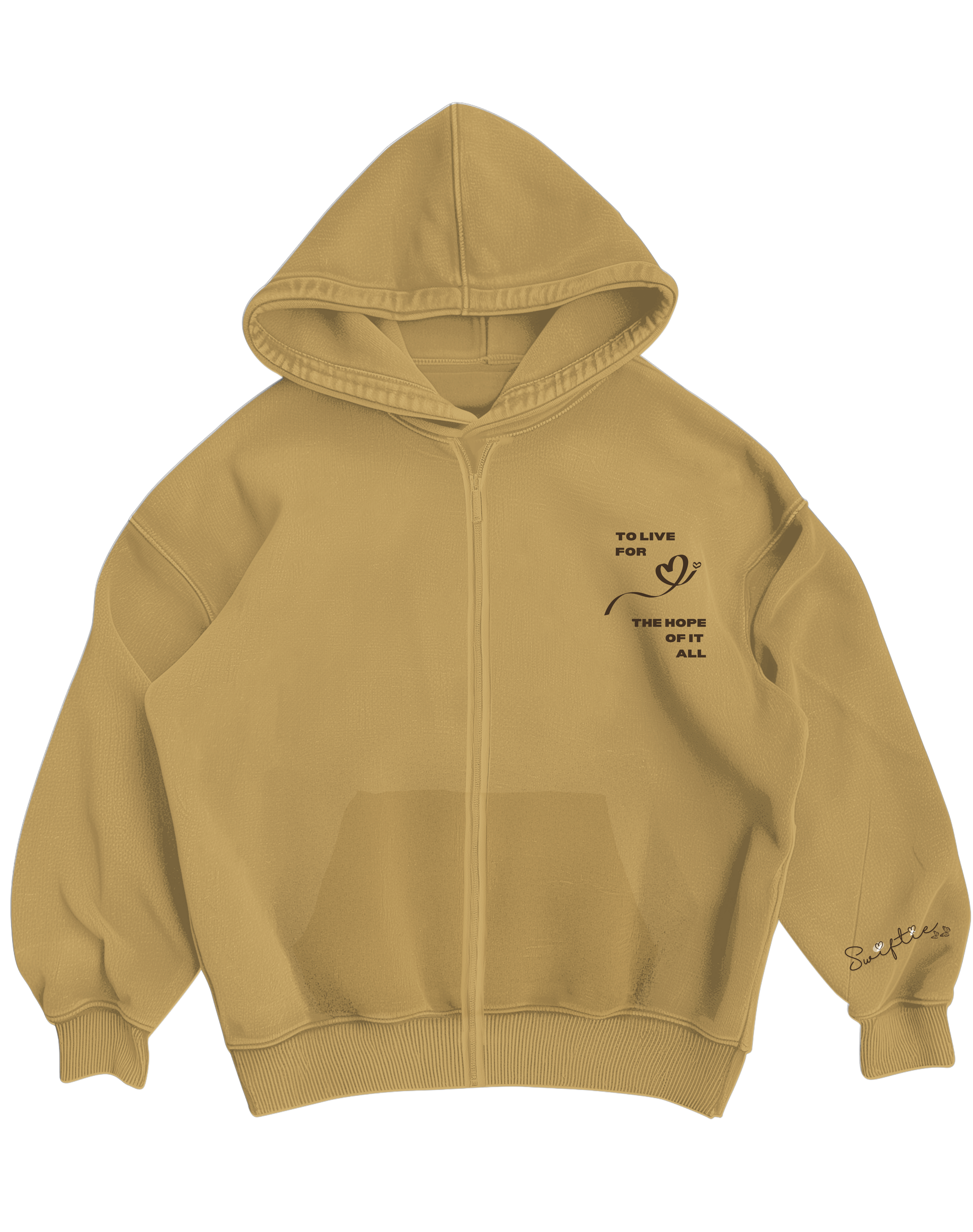 TAY TAY - BEIGE ZIP-UP HOODIE
