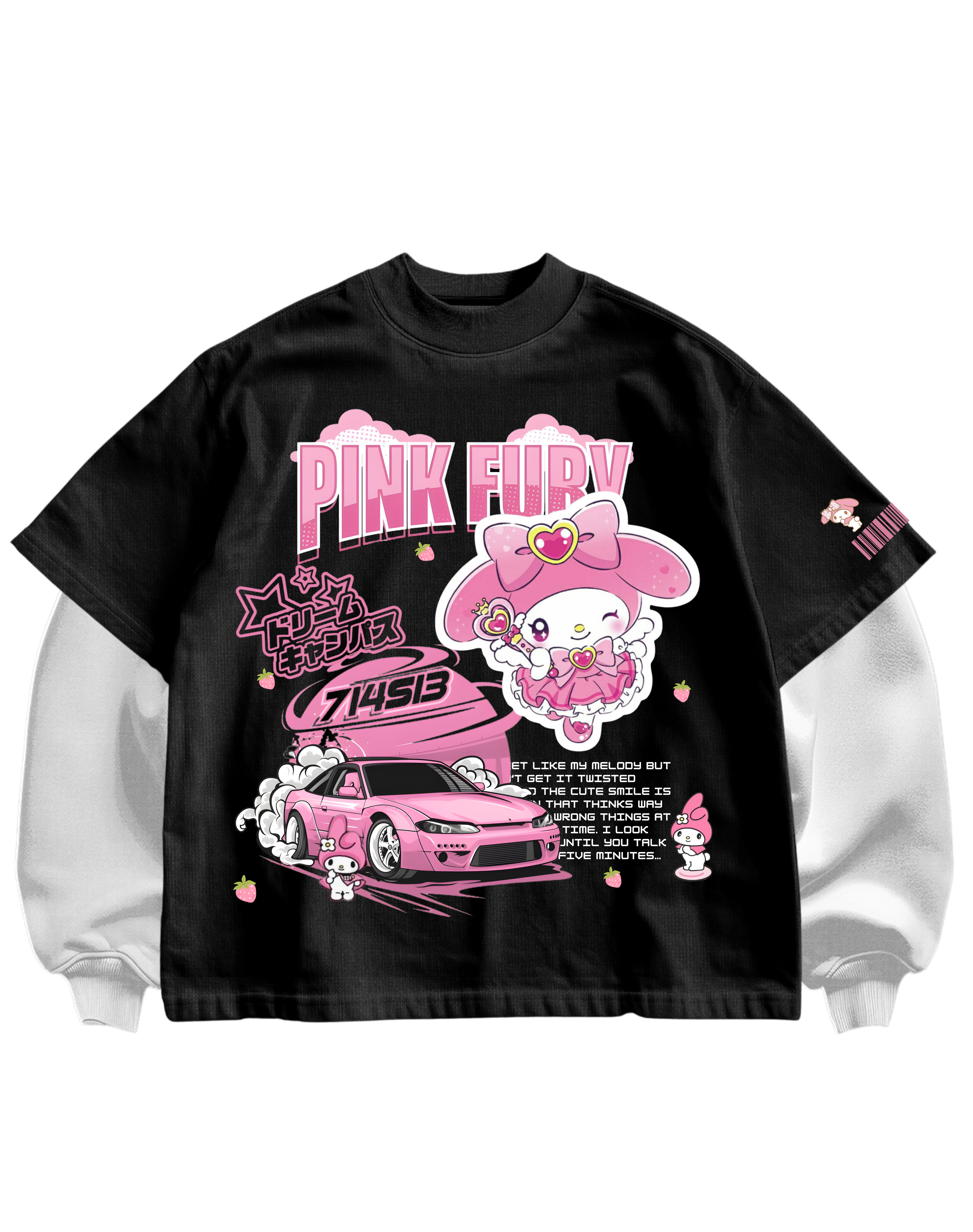 MELODY DRIFT - BLACK/WHITE FULL SLEEVES TEE