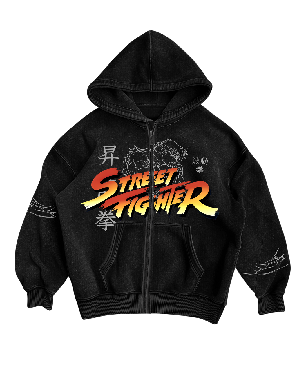 STREET FIGHTER - BLACK ZIP-UP HOODIE