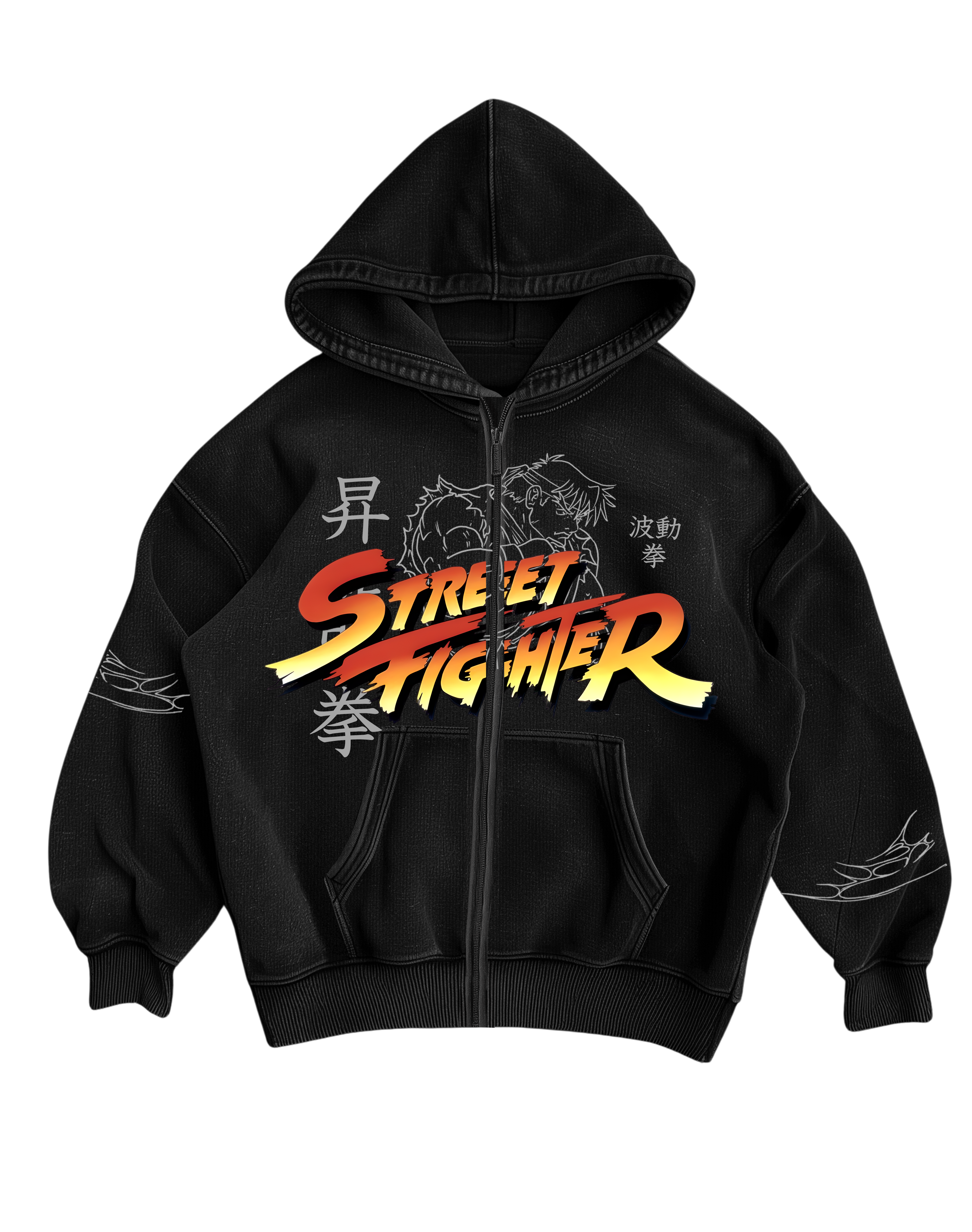 STREET FIGHTER - BLACK ZIP-UP HOODIE