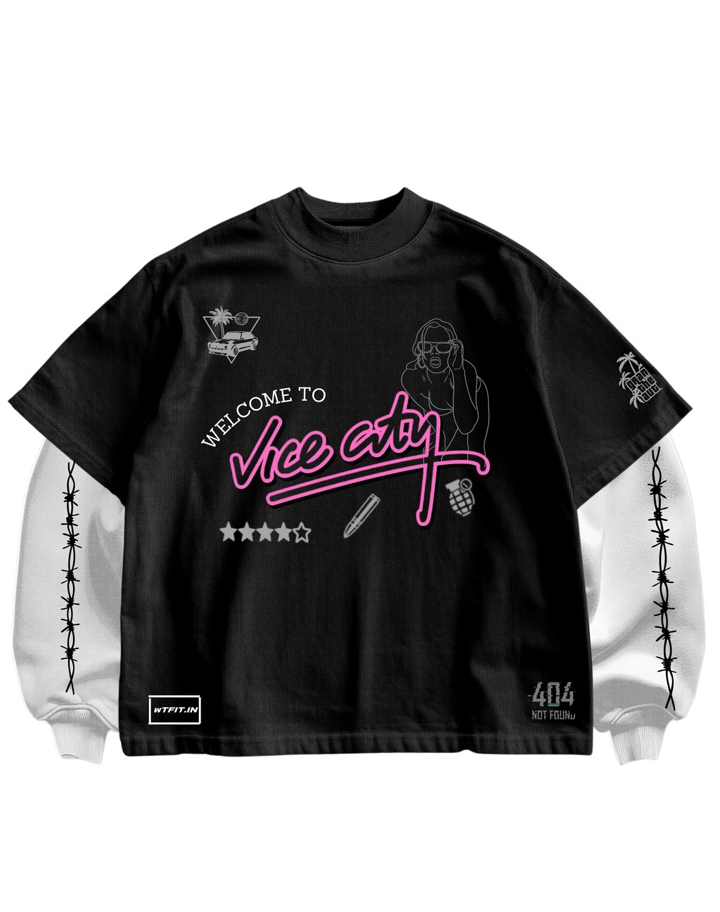 GTA - BLACK/WHITE FULL SLEEVES TEE