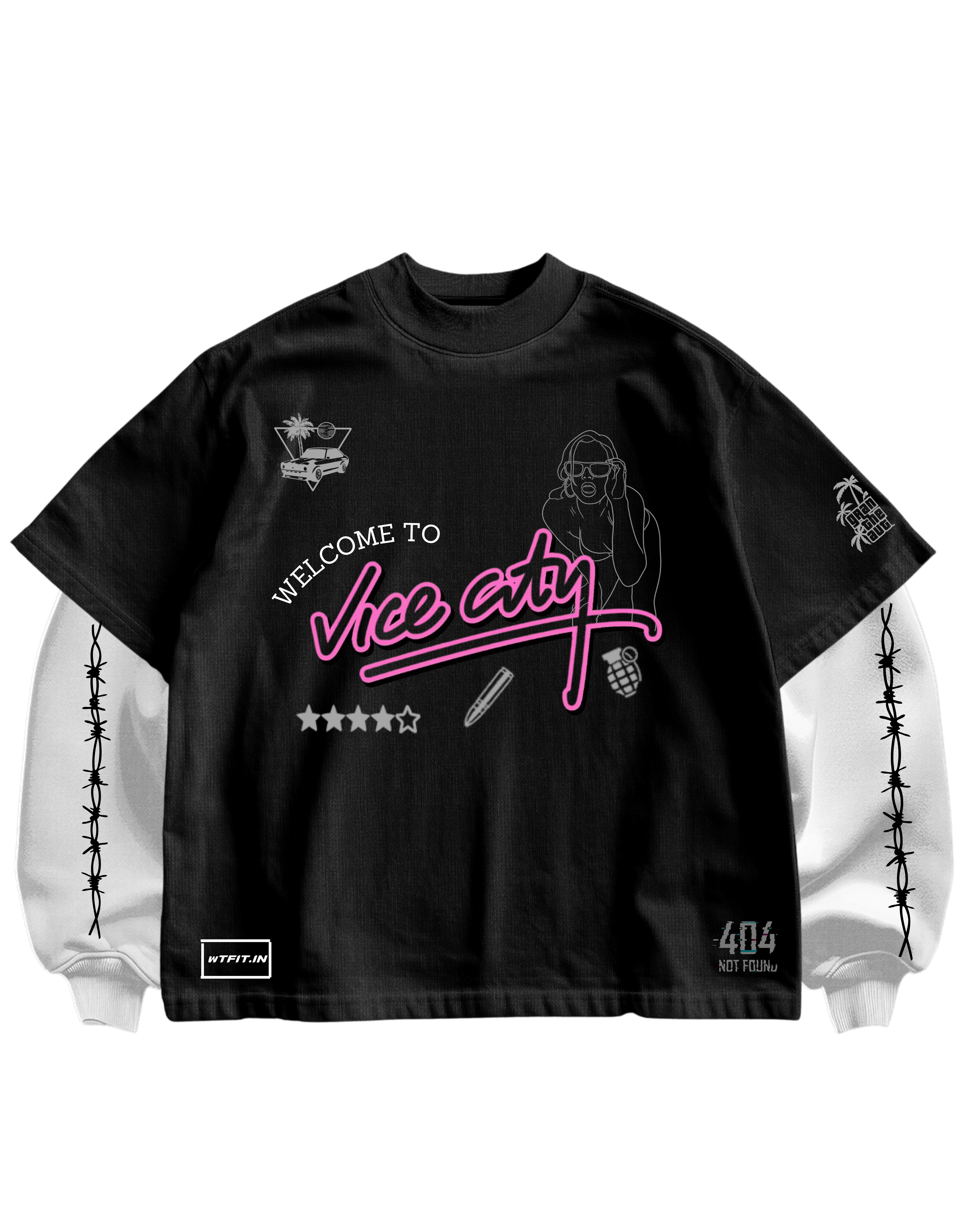 GTA - BLACK/WHITE FULL SLEEVES TEE