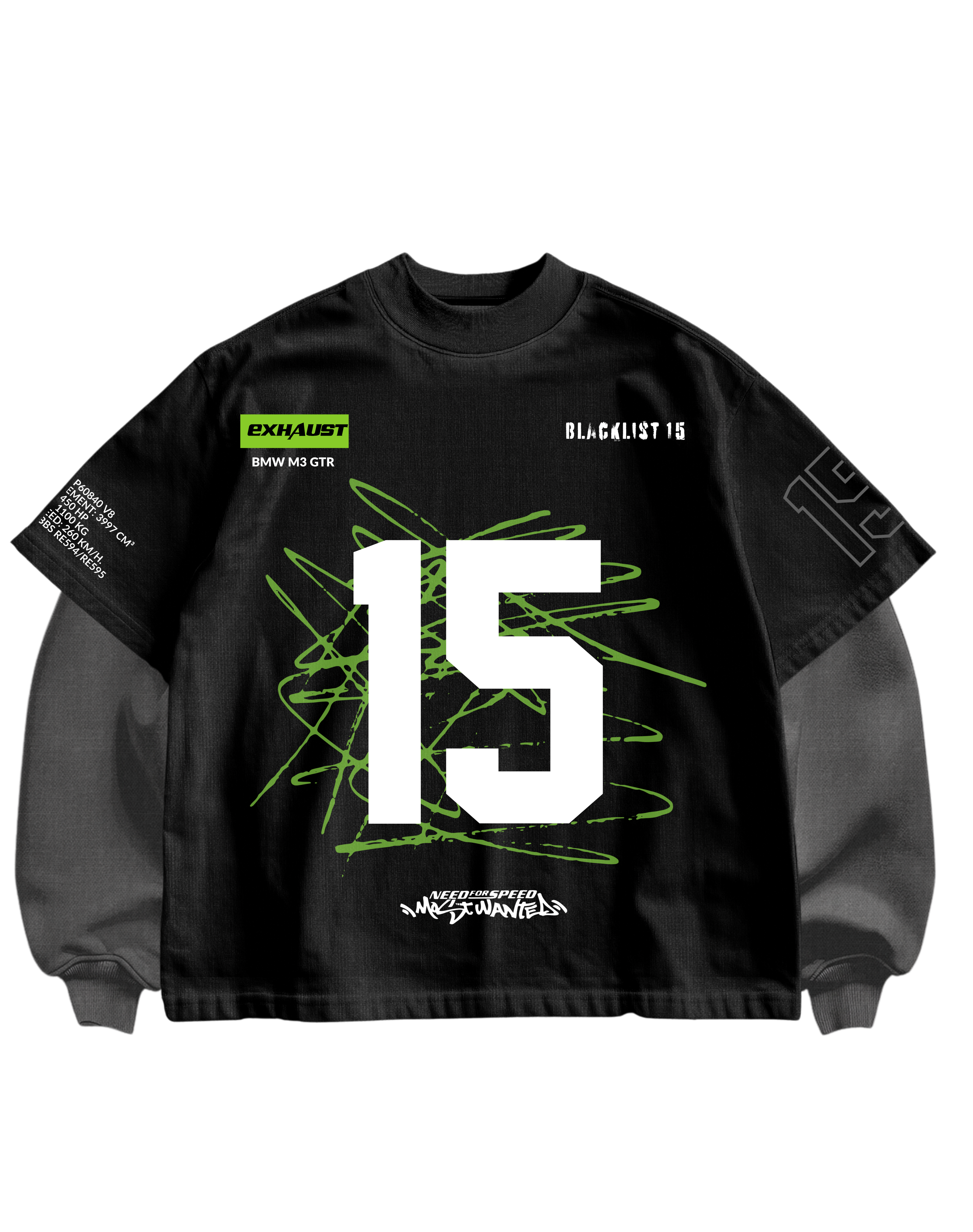 NFS MOST WANTED - BLACK/GREY FULL SLEEVES TEE