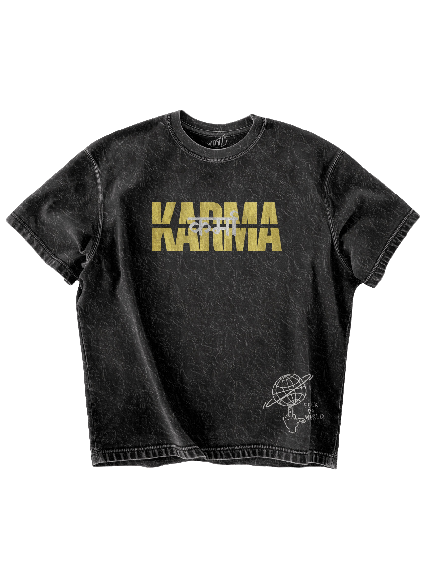 KARMA - ACID WASH OVERSIZED TEE