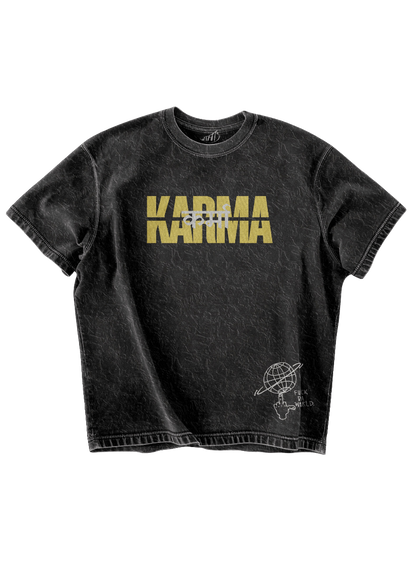 KARMA - ACID WASH OVERSIZED TEE