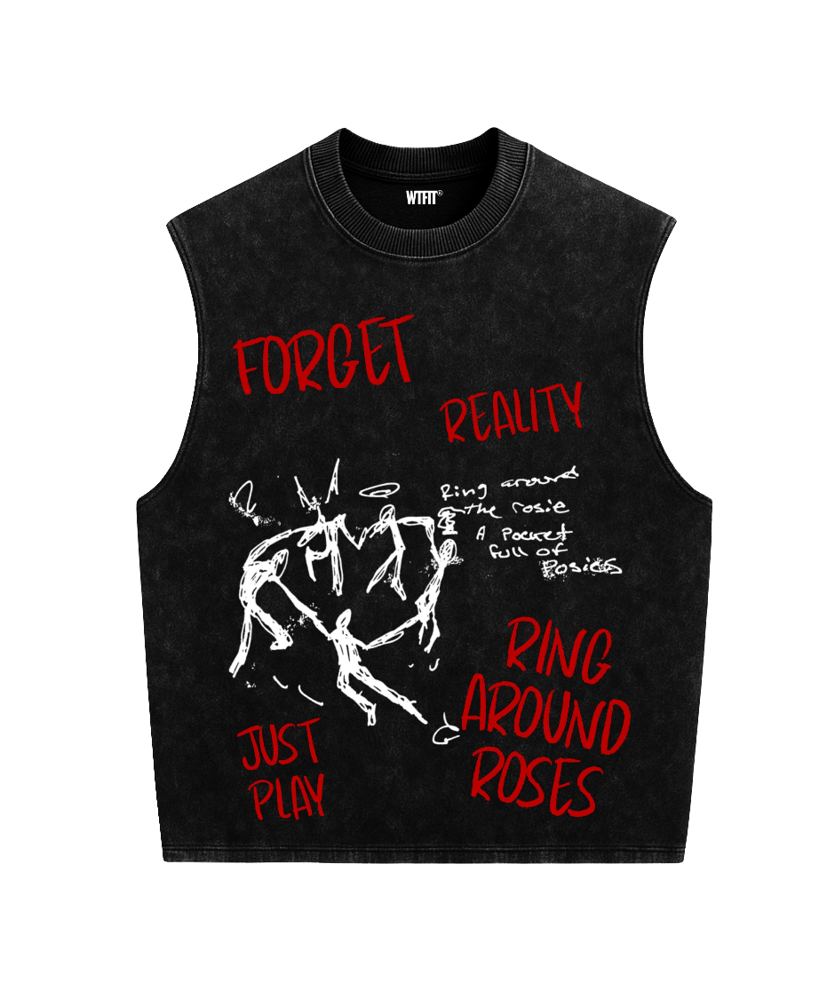 RING AROUND ROSES - ACID WASH BOXY VEST