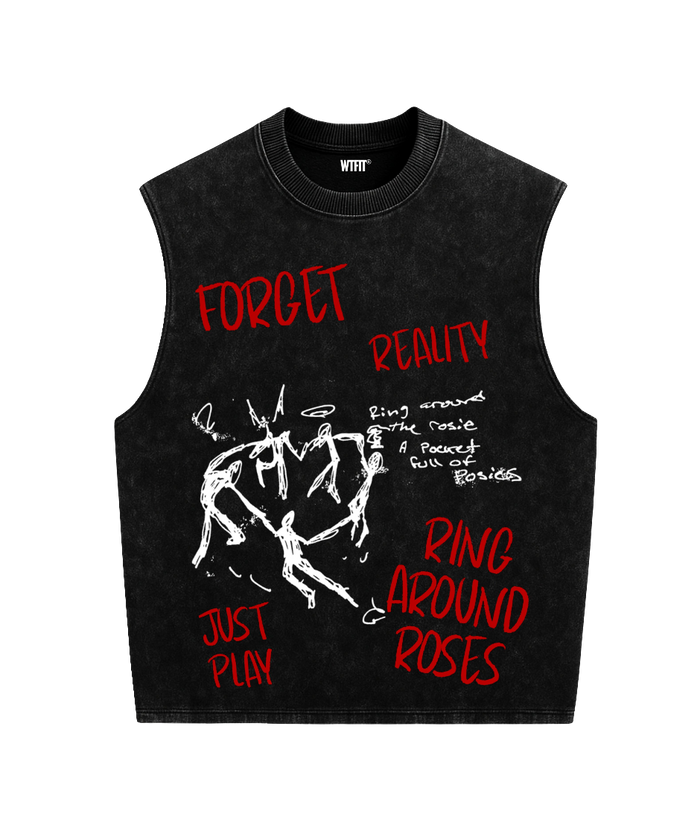 RING AROUND ROSES - ACID WASH BOXY VEST