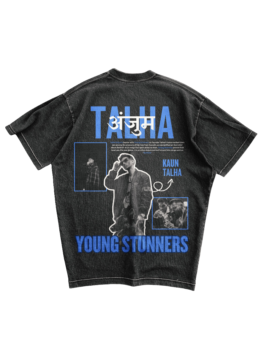 कौन TALHA - ACID WASH OVERSIZED TEE