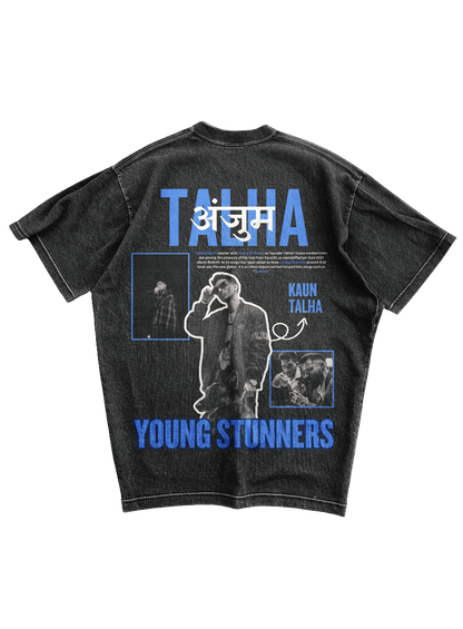 कौन TALHA - ACID WASH OVERSIZED TEE