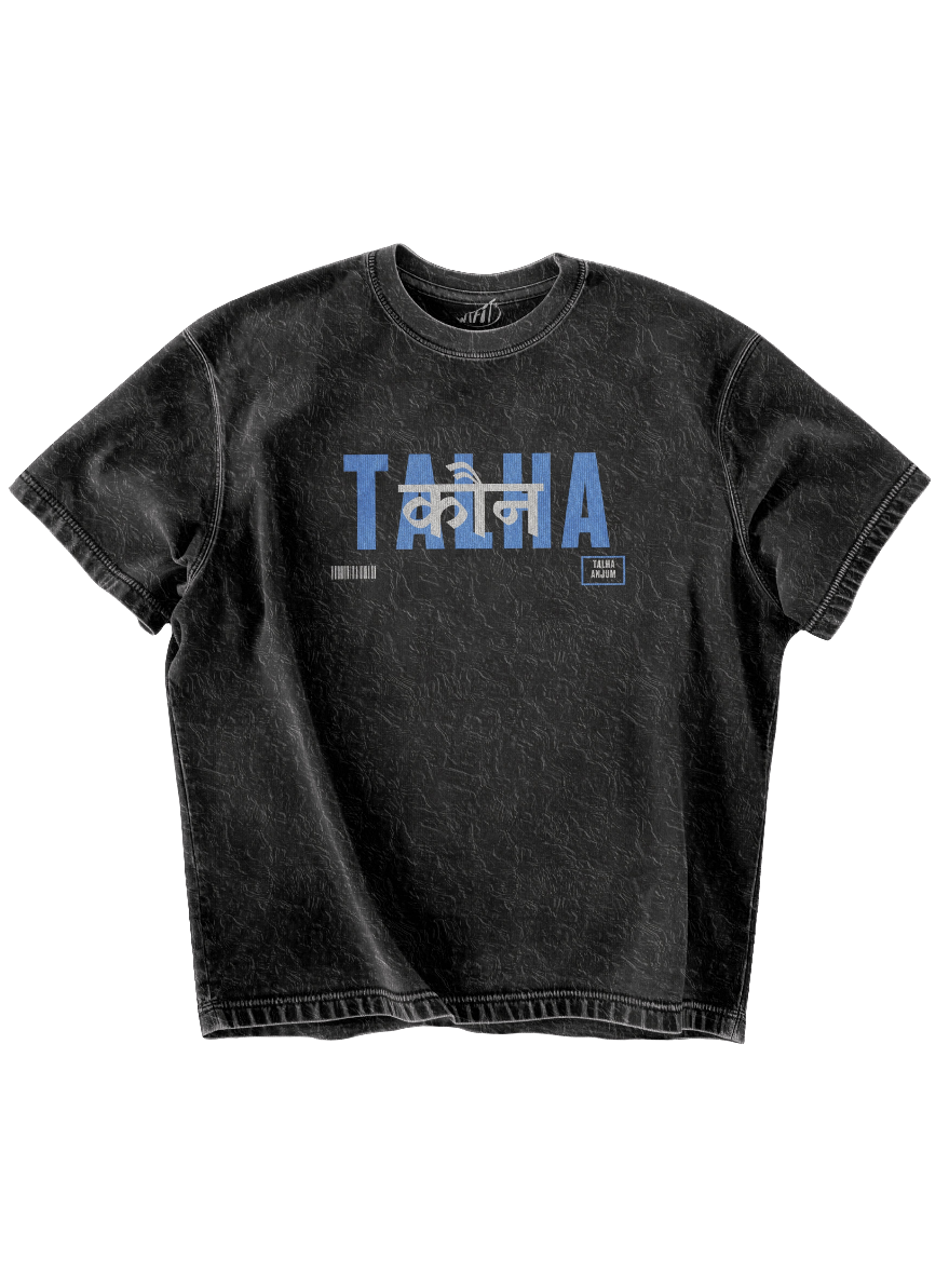 कौन TALHA - ACID WASH OVERSIZED TEE