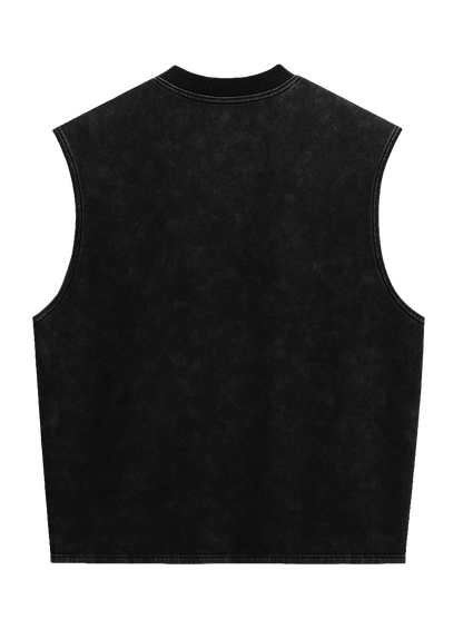 Black oversized acid wash vest for men and women – Blood gothic aesthetic sweatpants with unholy tribal graphics, grunge text patches, hidden scars and dark poetry – edgy unisex lower for Indian Gen best sweatpants for fashion men fashion trend viral fashion