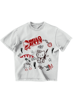 STREET KITTY- WHITE OVERSIZE TEE
