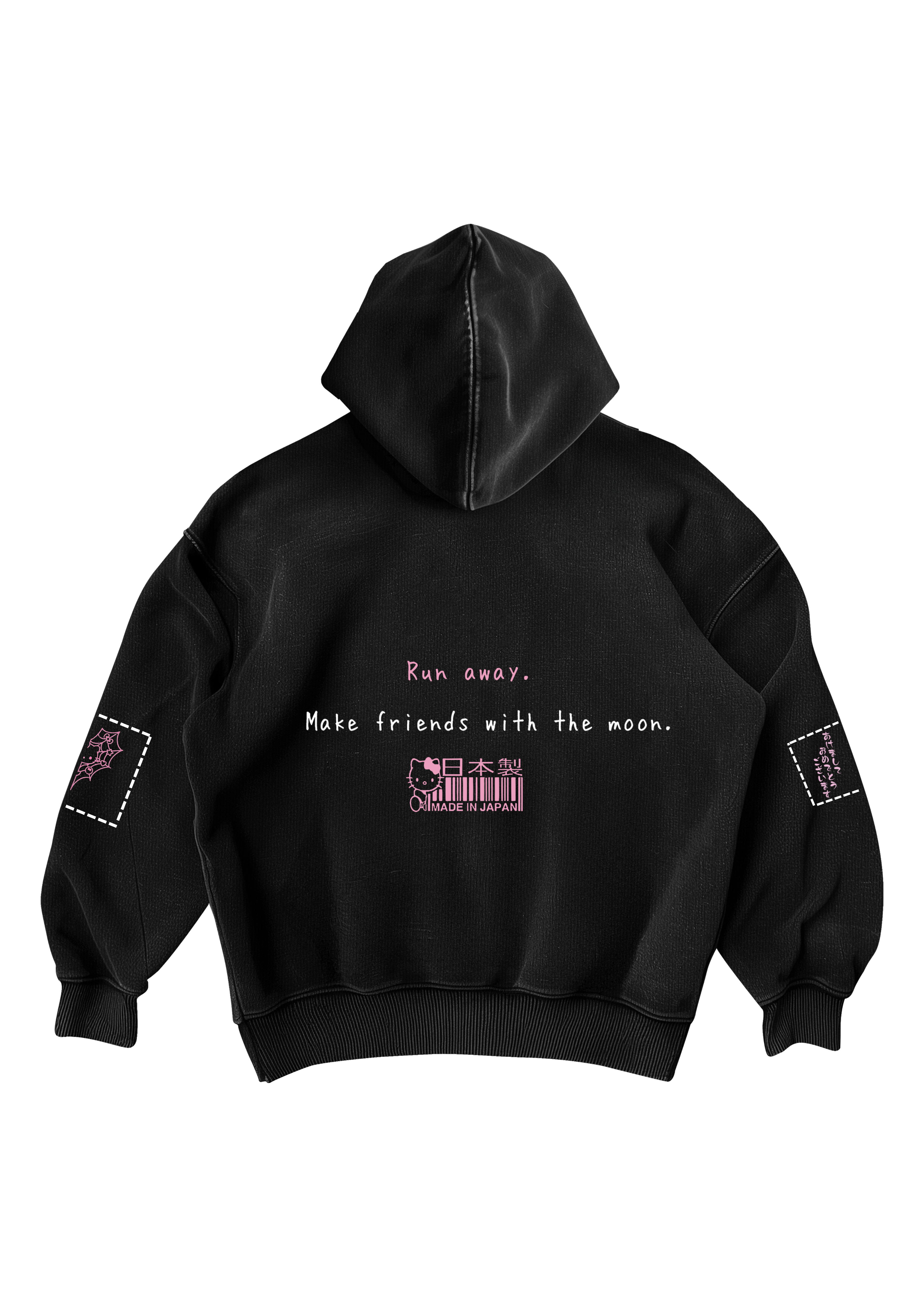 HELLO KITTY - BLACK OVERSIZED HOODIE