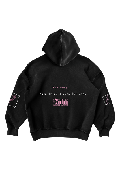 HELLO KITTY - BLACK OVERSIZED HOODIE