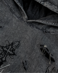 DEVIL'S PREY DISTRESSED - ACID WASH OVERSIZED HOODIE