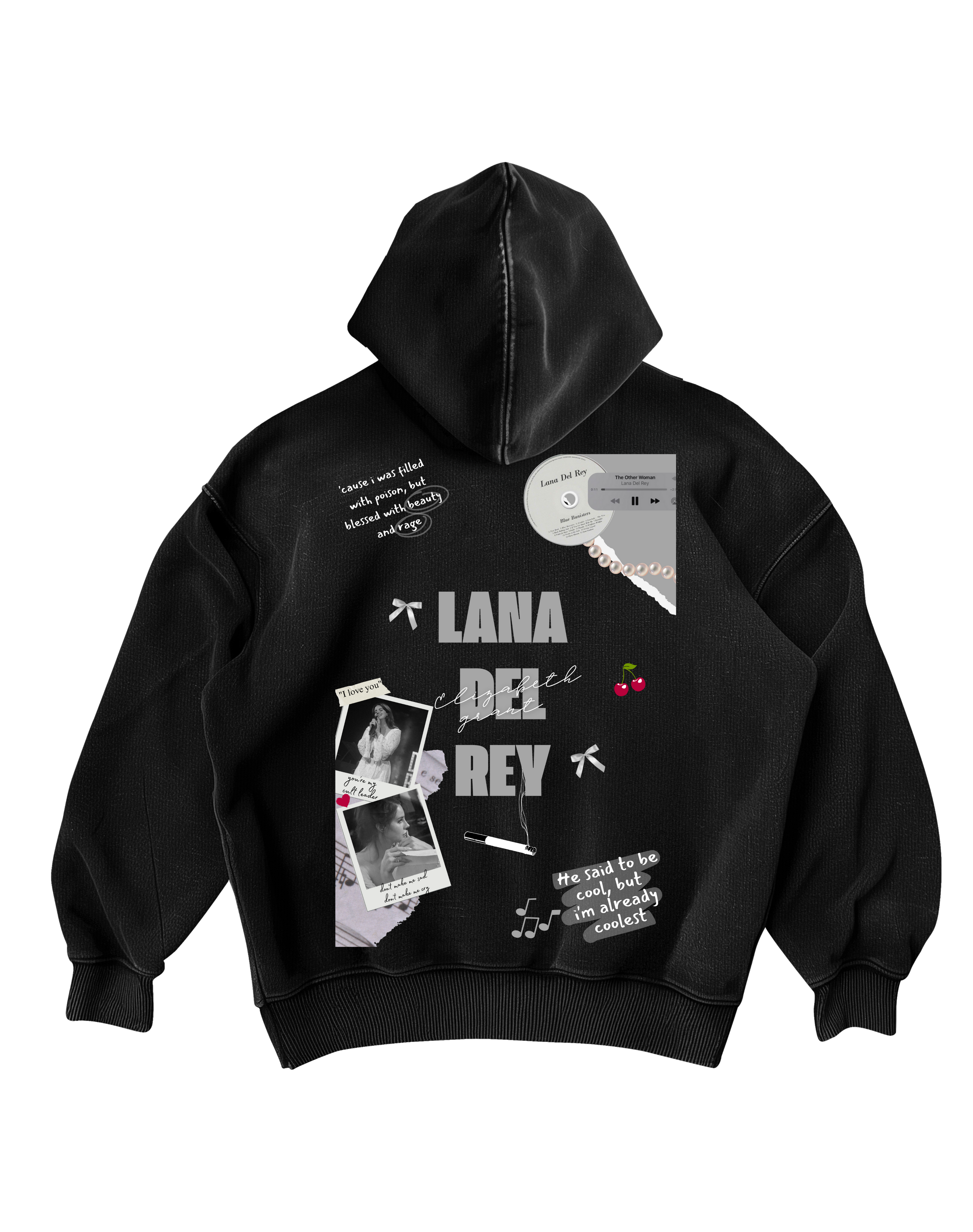LANA DEL REY - REGULAR BLACK ZIP-UP HOODIE