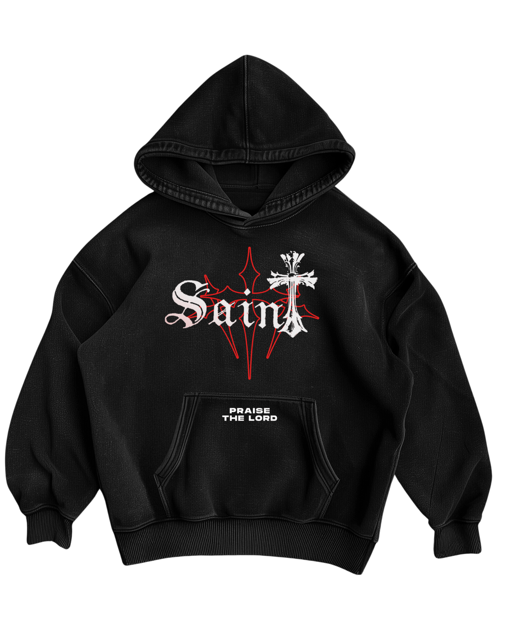SAINT GOTHIC - BLACK OVERSIZED HOODIE