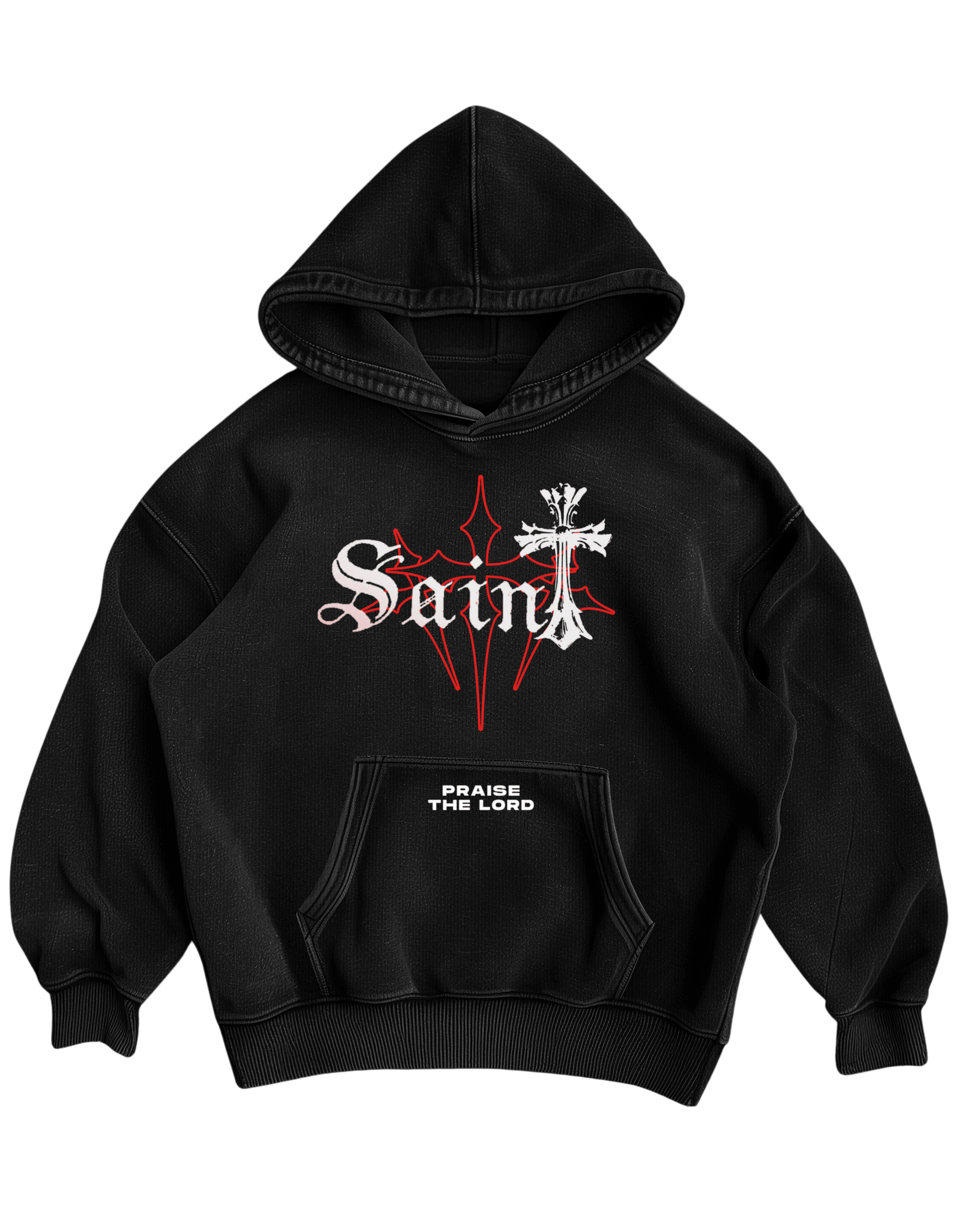 SAINT GOTHIC - BLACK OVERSIZED HOODIE