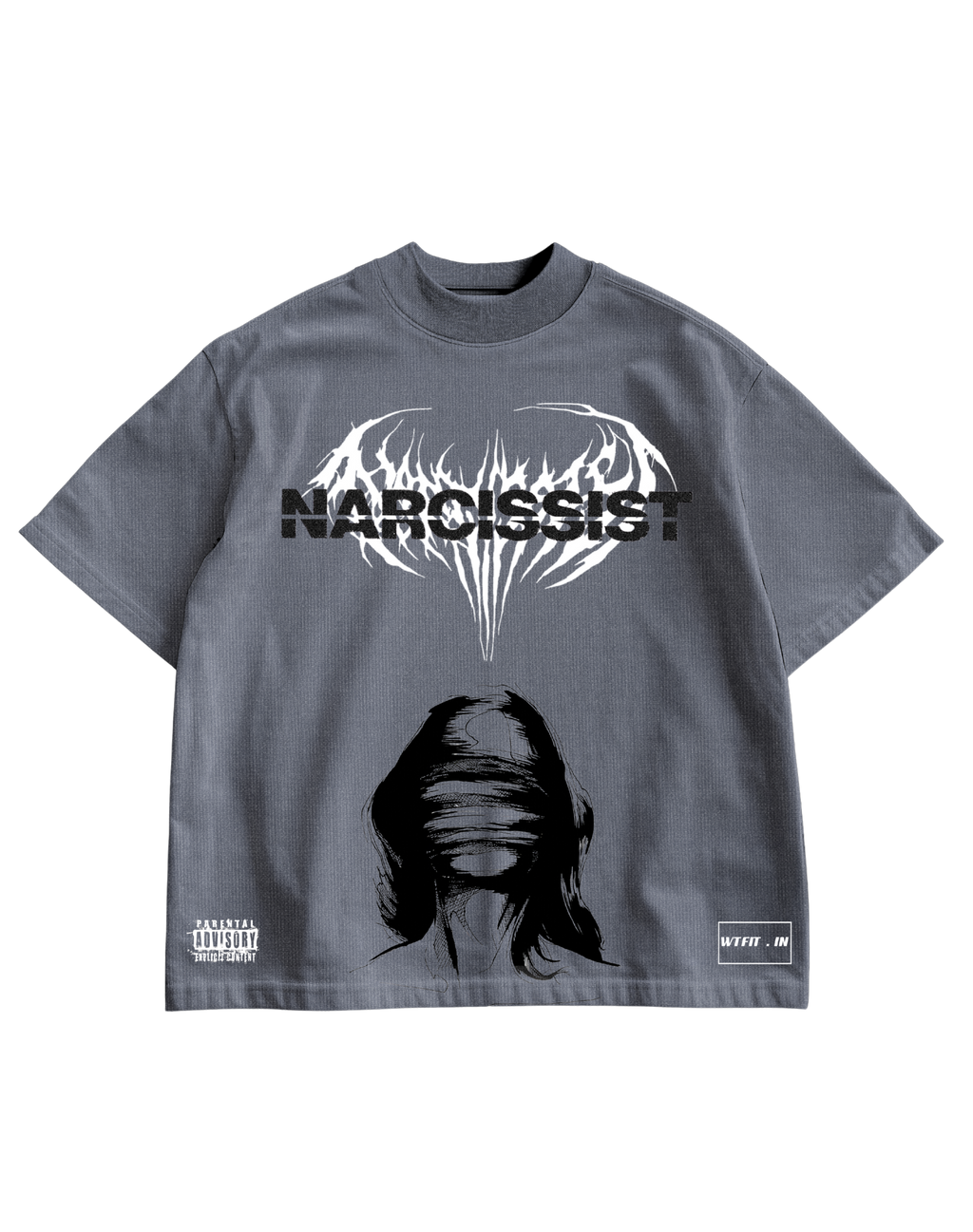 NARCISSIST -  GREY OVERSIZE TEE