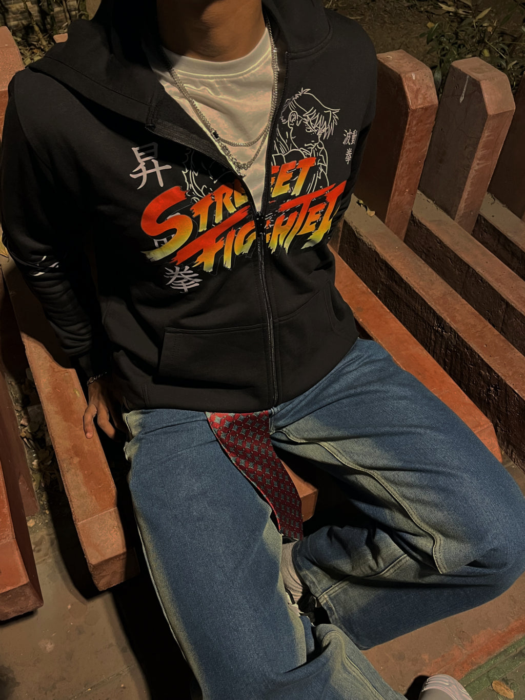 STREET FIGHTER - BLACK ZIP-UP HOODIE