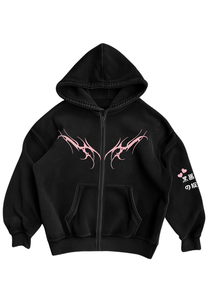MY MELODY - BLACK ZIP UP HOODIE