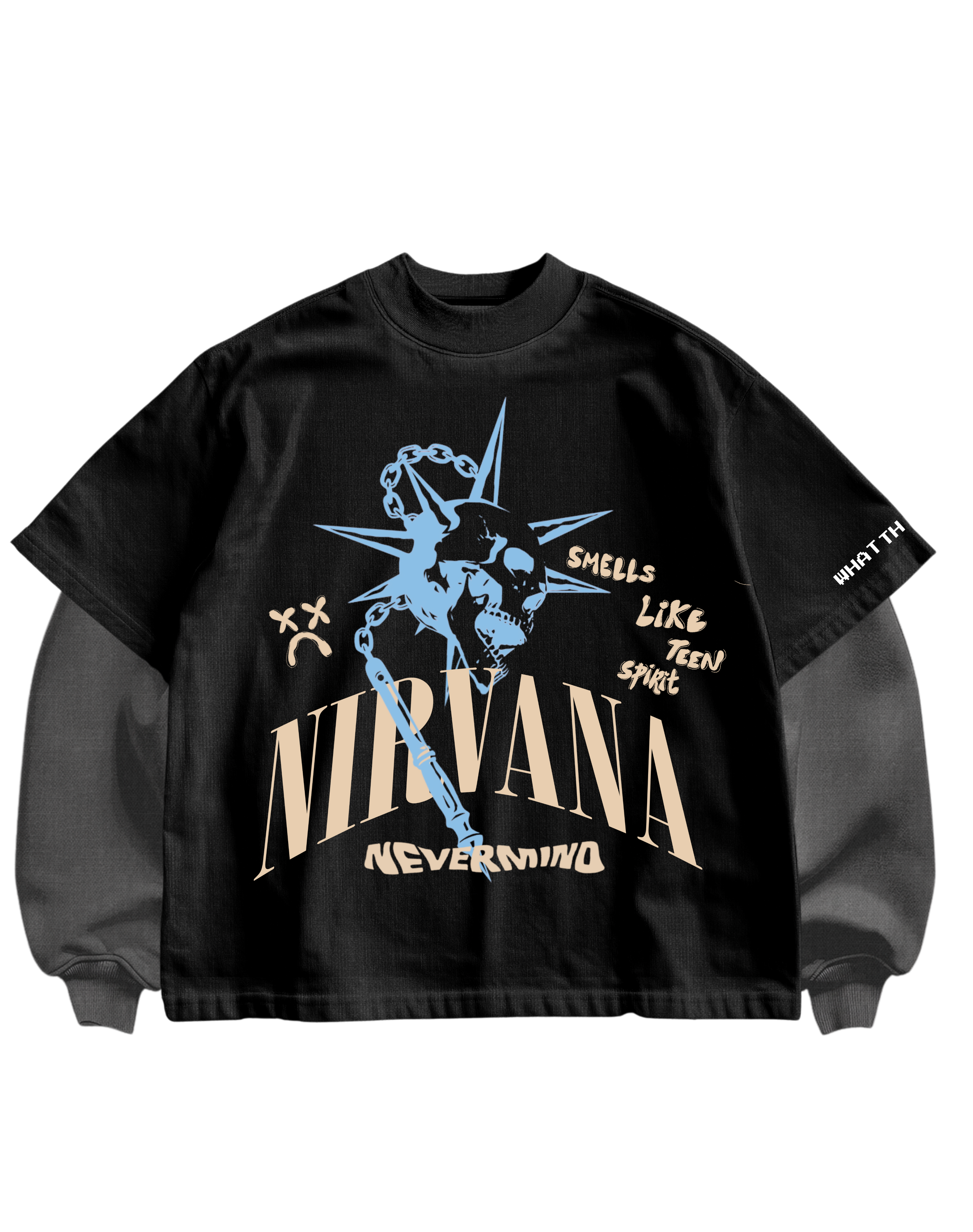 NIRVANA - BLACK/GREY FULL SLEEVES TEE