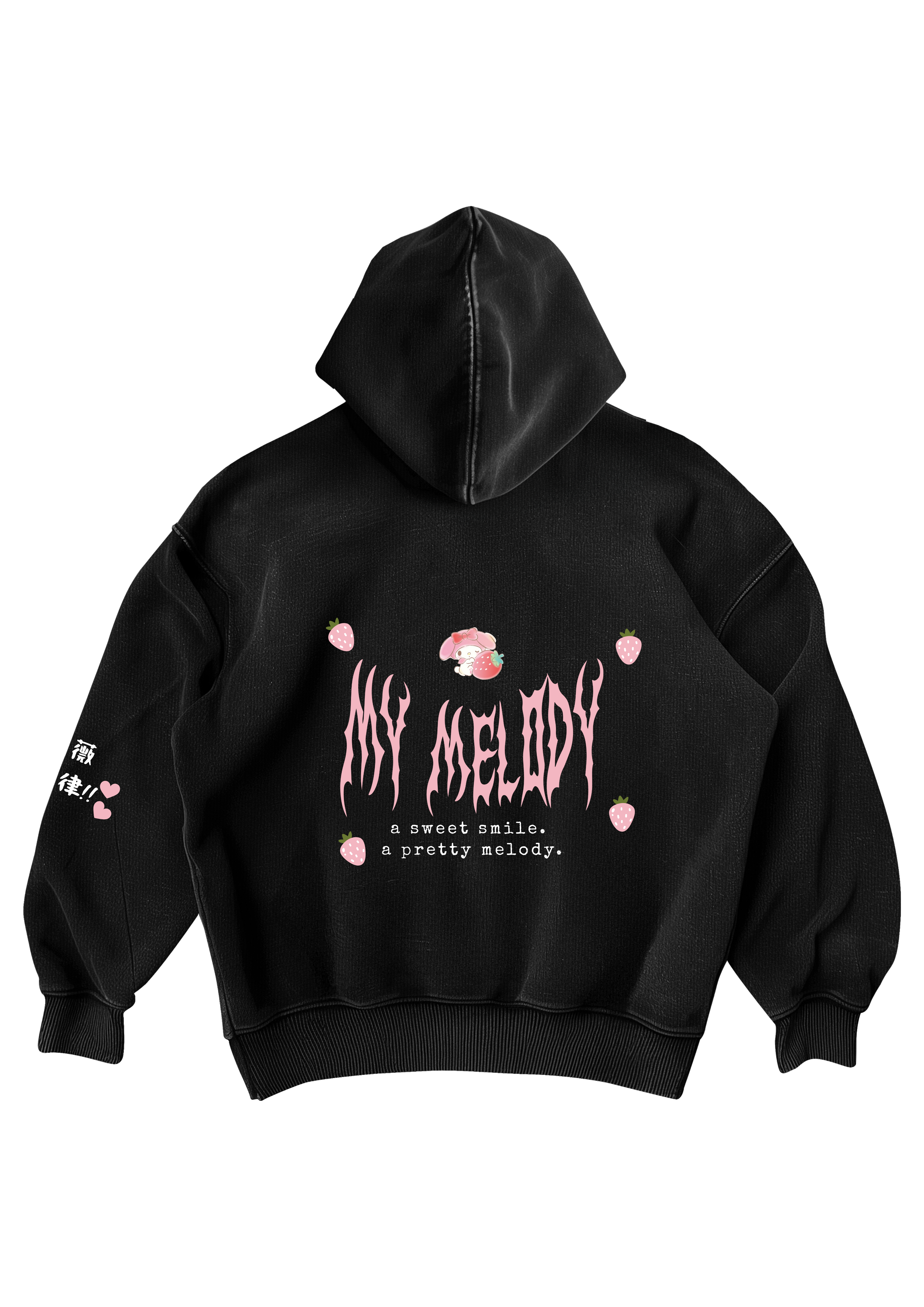 MY MELODY - BLACK ZIP-UP HOODIE