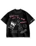 MARLBORO> LOVE - BLACK OVERSIZE TEE