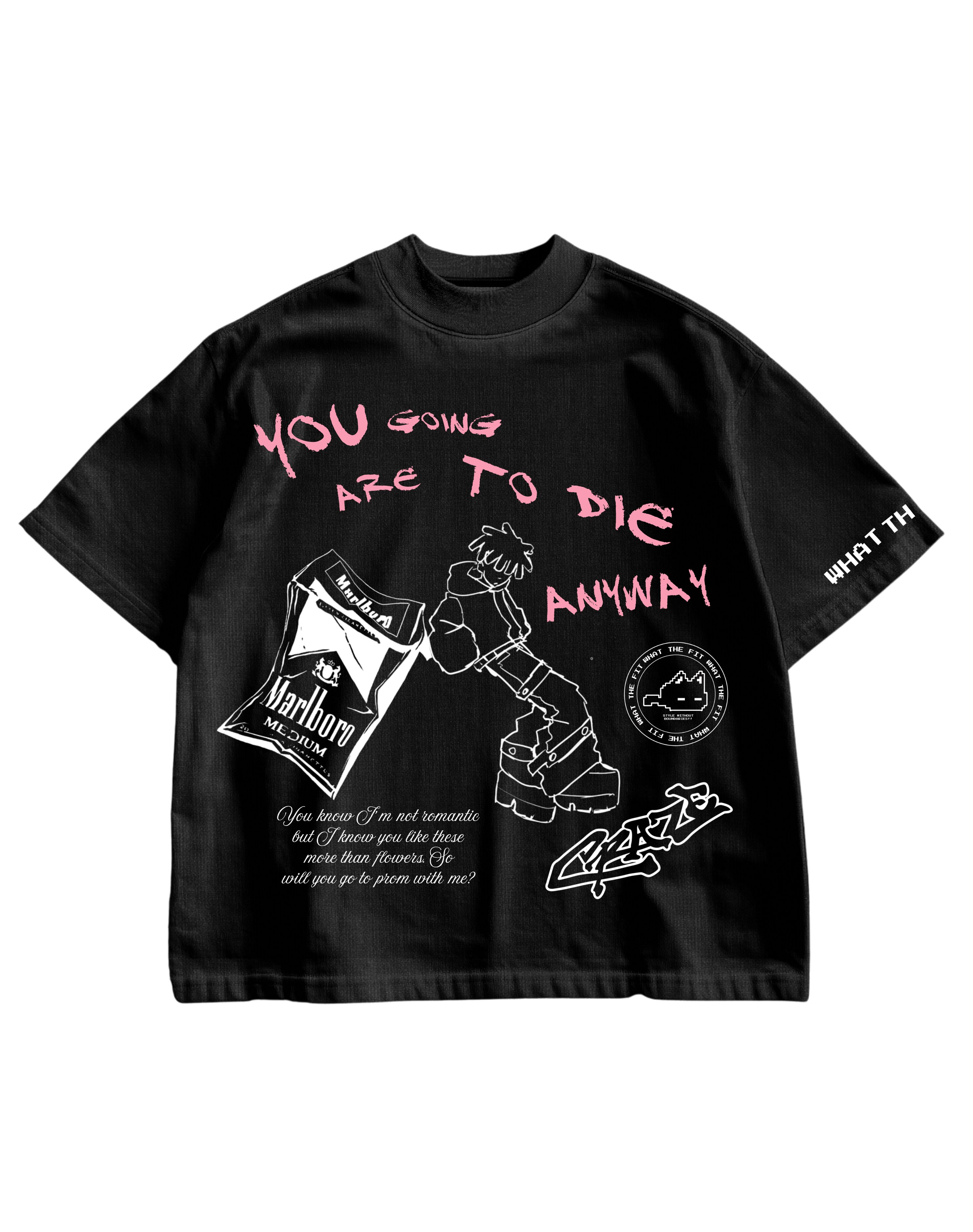 MARLBORO> LOVE - BLACK OVERSIZE TEE