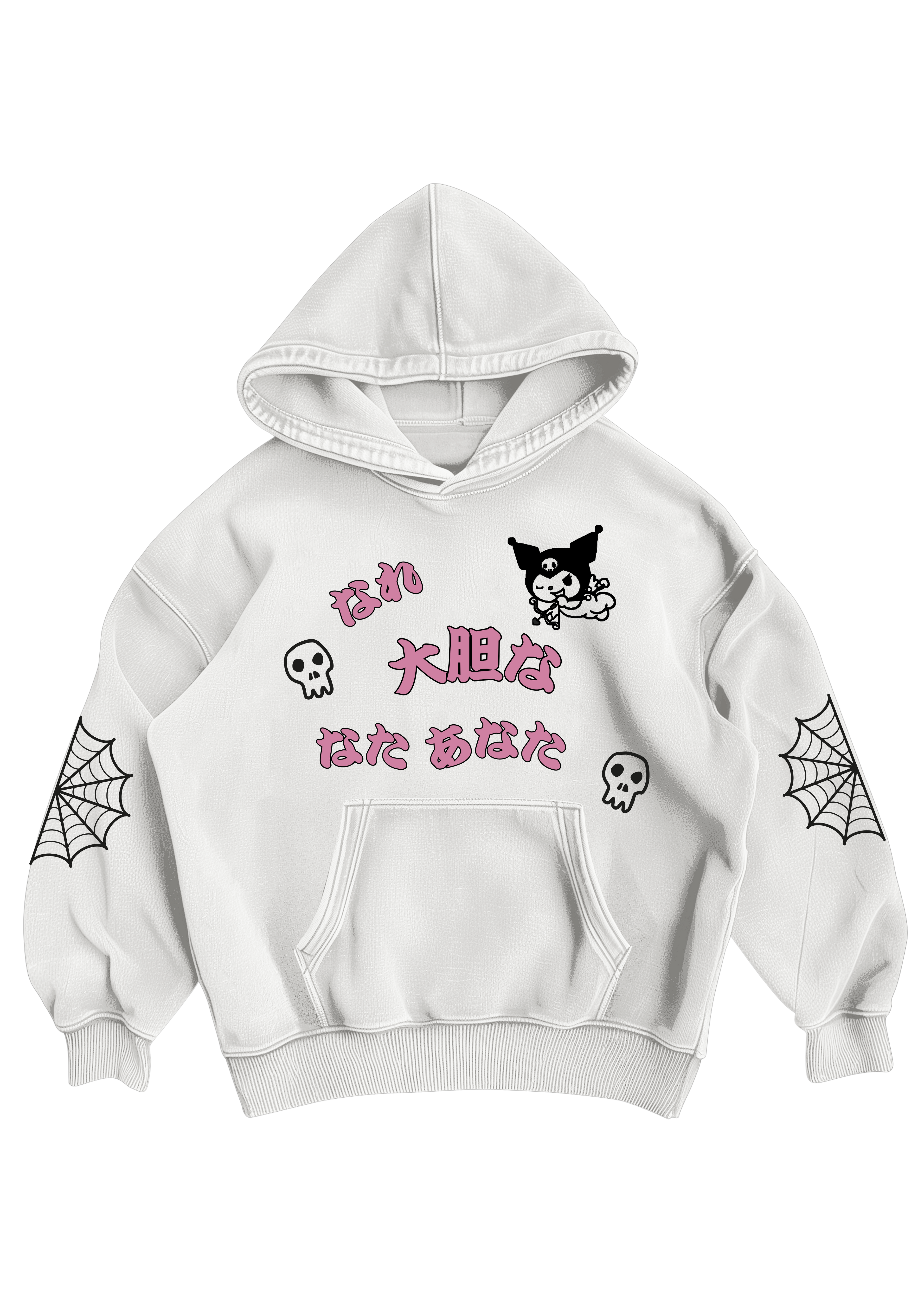 KUROMI - WHITE OVERSIZED HOODIE