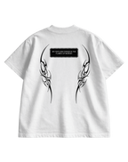 STREET FIGHTER - WHITE OVERSIZED TEE WITH PATCHWORK