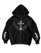 CURSED GOTHIC - BLACK ZIP-UP HOODIE