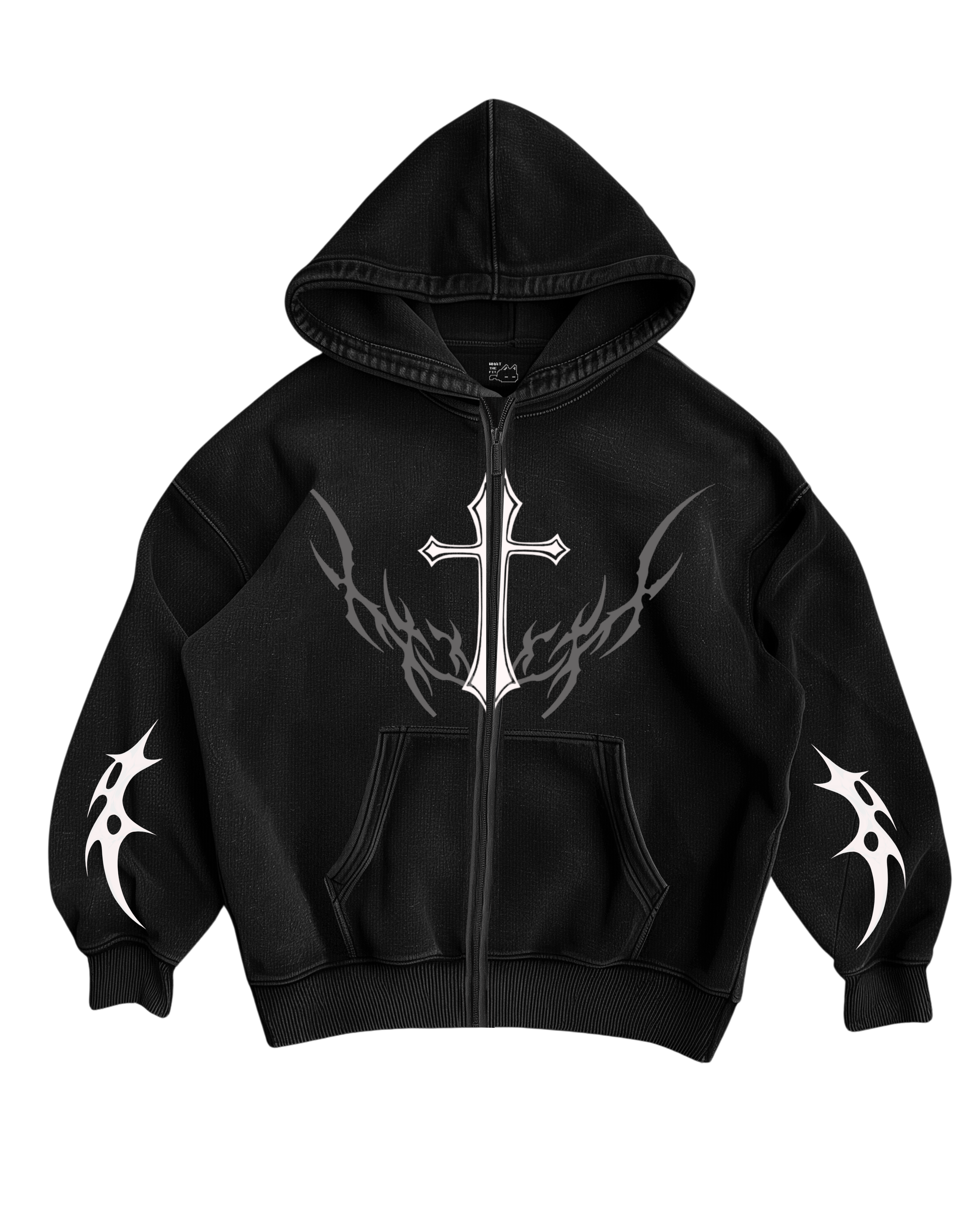 CURSED GOTHIC - BLACK ZIP-UP HOODIE